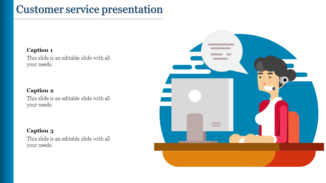 Stunning Customer Service Presentation Template Design