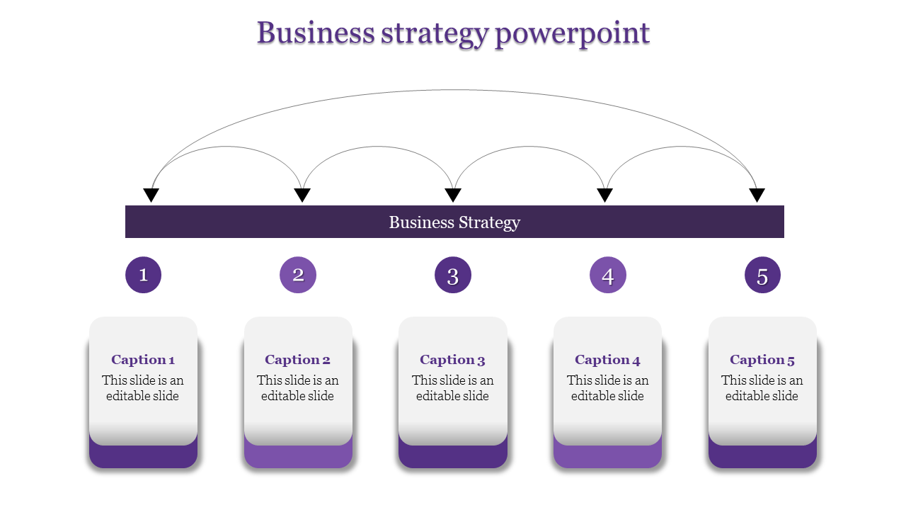 Inventive Business Strategy PowerPoint with Five Nodes