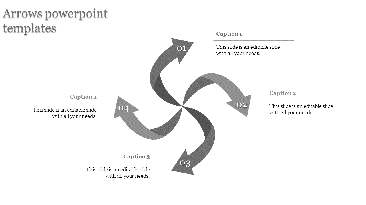 Imaginative Arrows PowerPoint Templates with Four Nodes