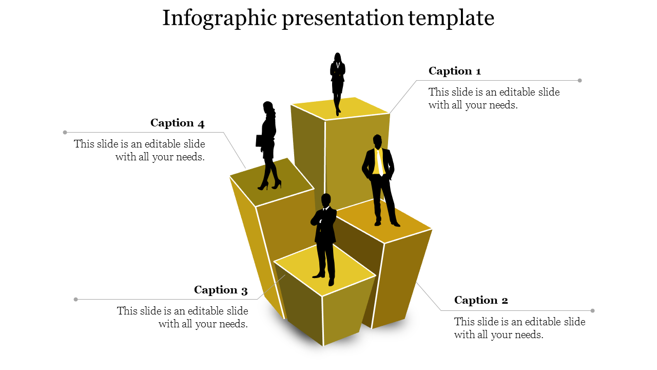 Infographic PPT Presentation Template with Four Noded Design