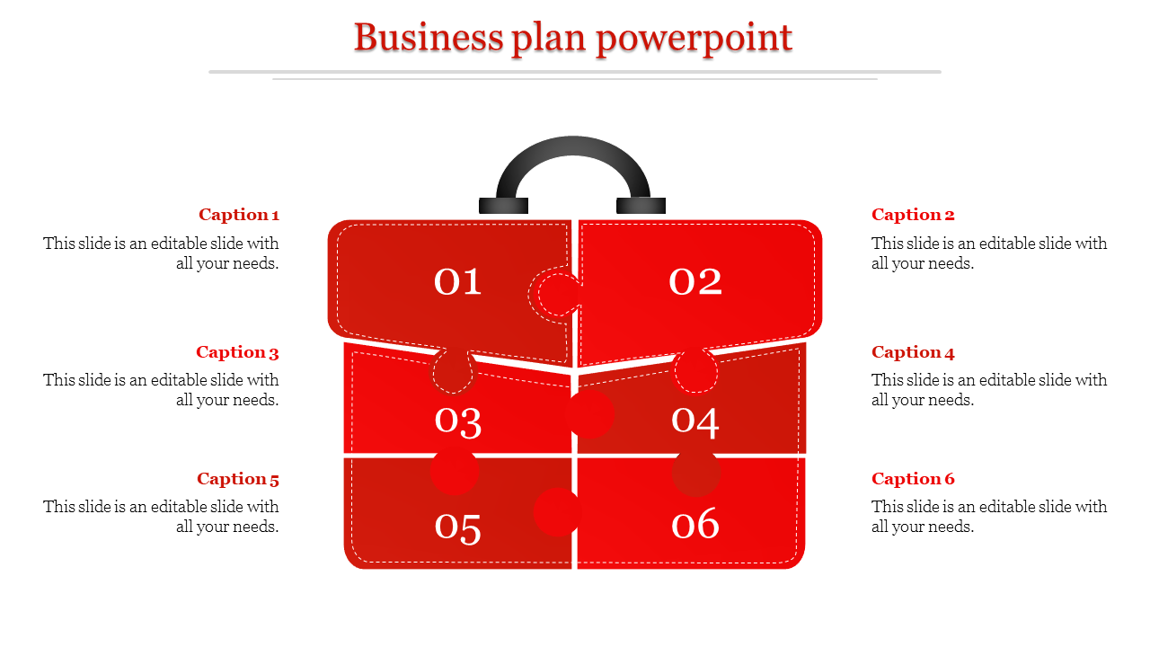 Astounding Business Plan PowerPoint Slide With Six Nodes