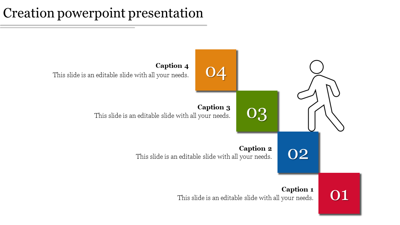 Creation PowerPoint Presentation Template-Four Node