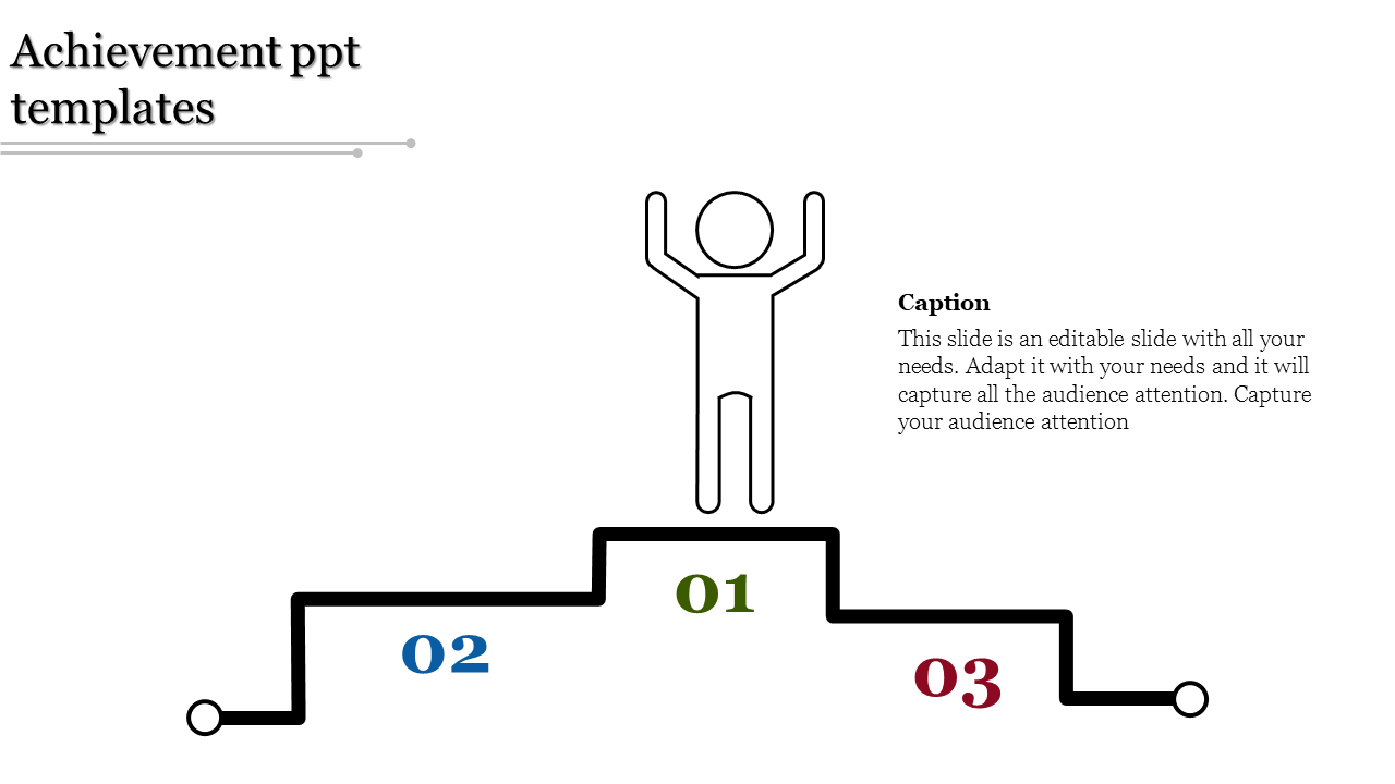 Minimalistic podium diagram with a stick figure at the top and numbered steps indicating progression.