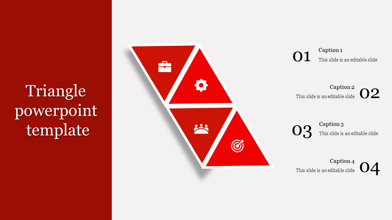 Red Themed Triangle PowerPoint Template and Google Slides