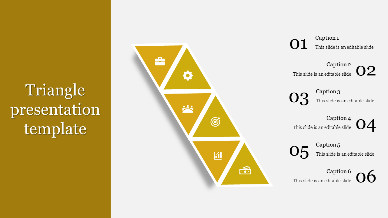 Yellow Themed Triangle Presentation Template and Google Slides