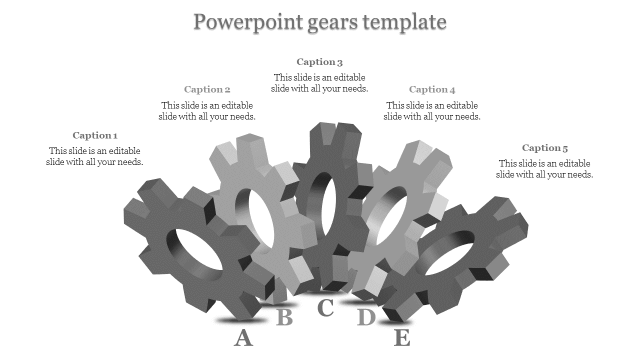 PowerPoint Gears Template for Strategy Implementation