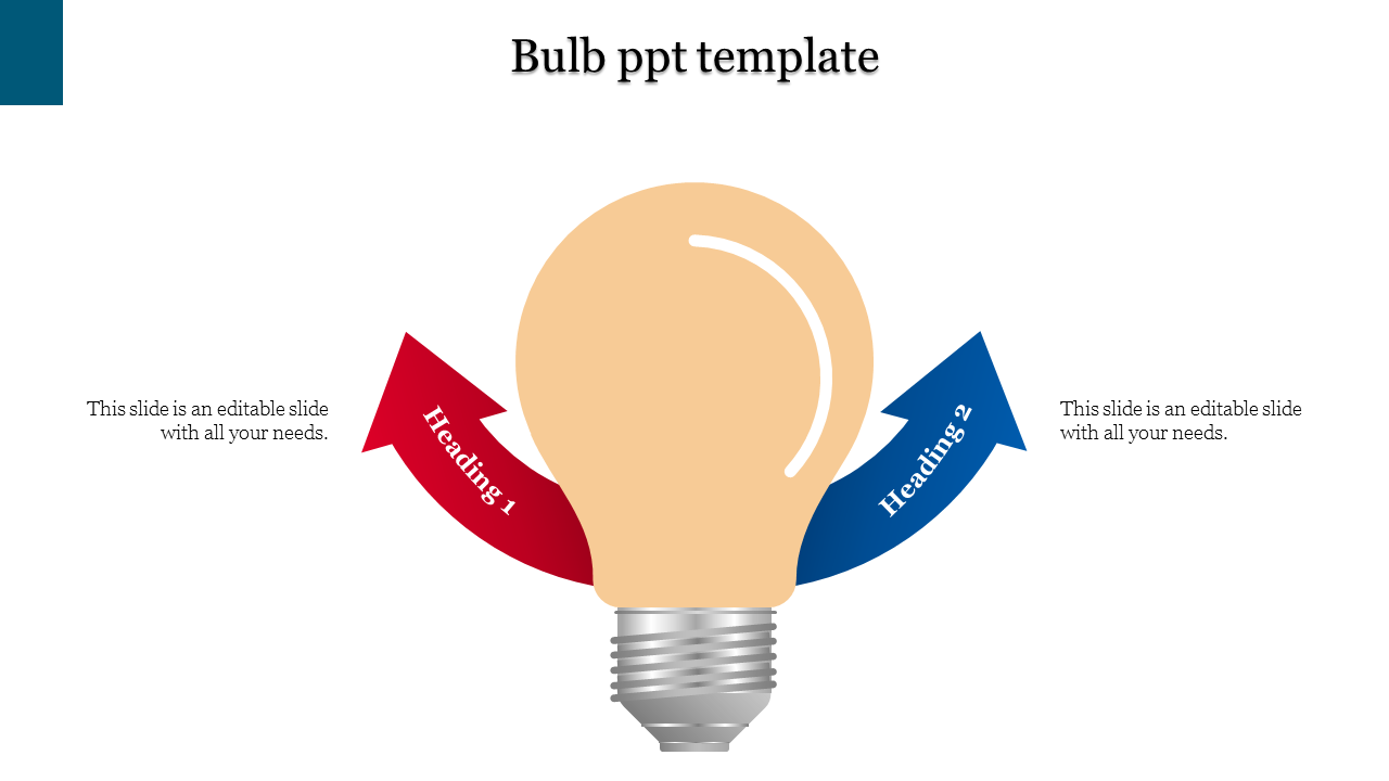 Innovative Two Node Bulb PPT Template Presentation Slide