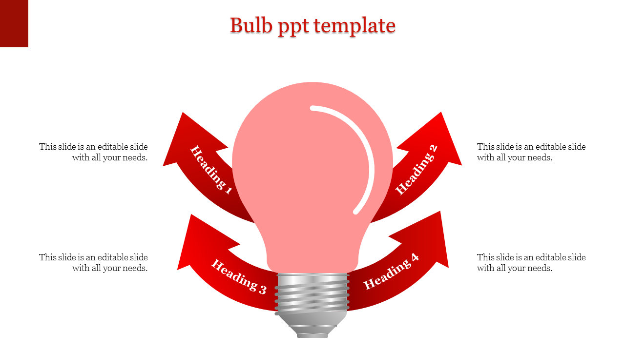 Creative Bulb PPT Template for Effective Ideas Presentation