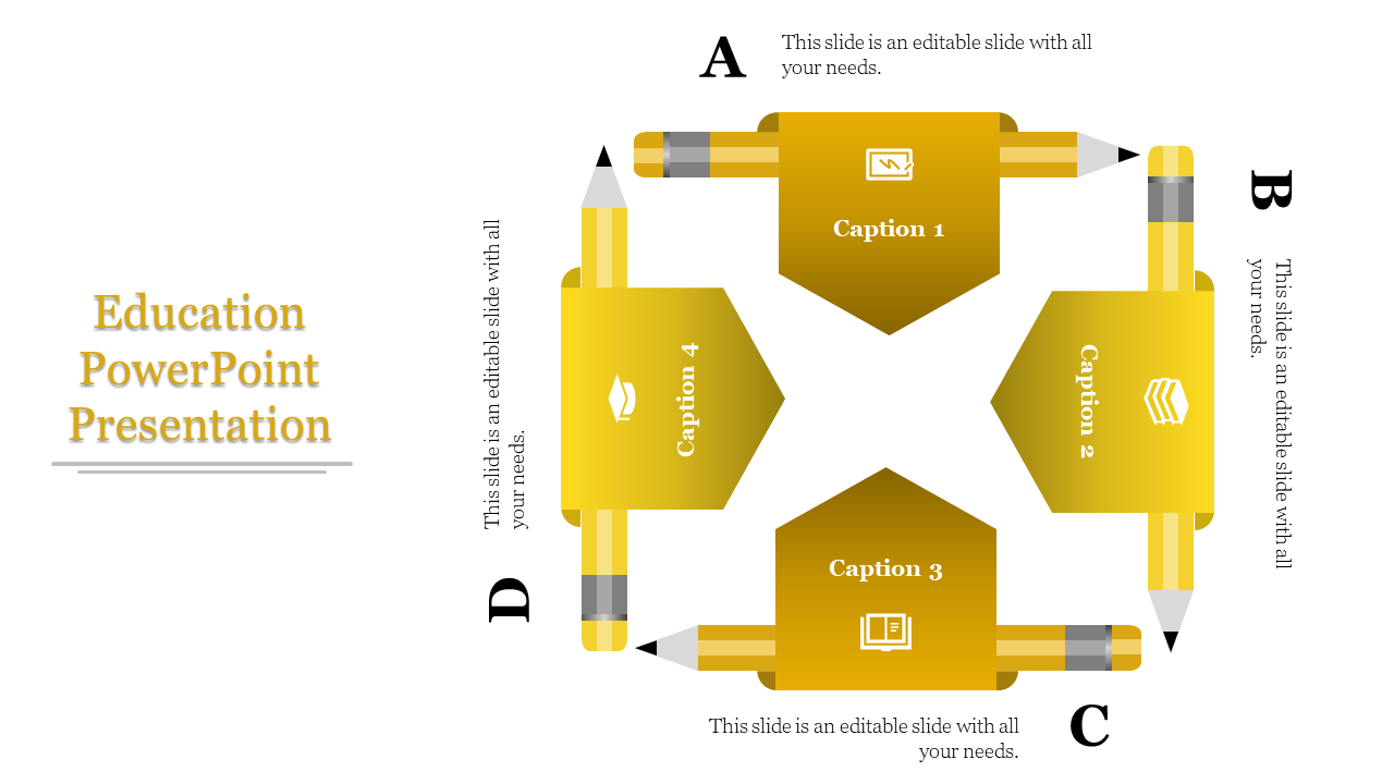 Education PPT And Google Slides Template With 4 Options