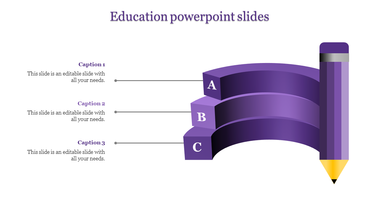 Three Noded Education PowerPoint Template and Google Slides