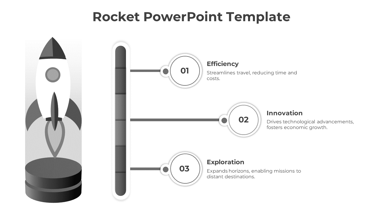 Rocket PowerPoint Template And Google Slides-Three Node