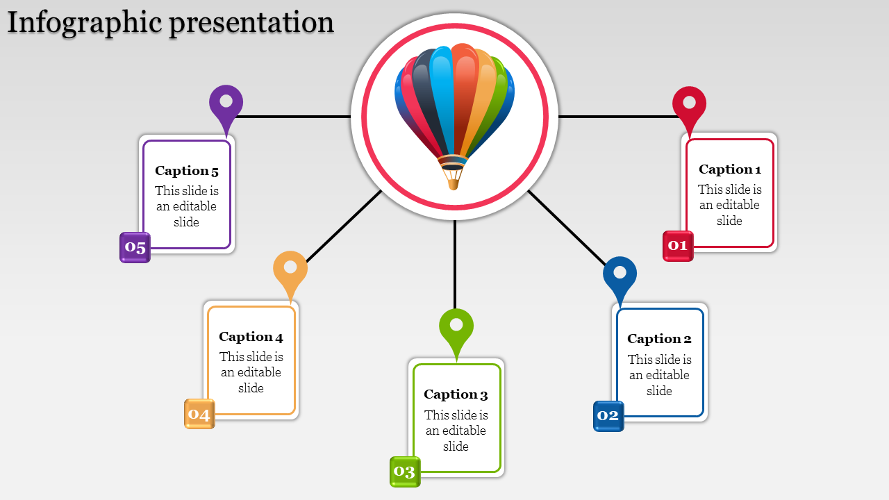 Creative Infographic Presentation With Five Nodes Slide