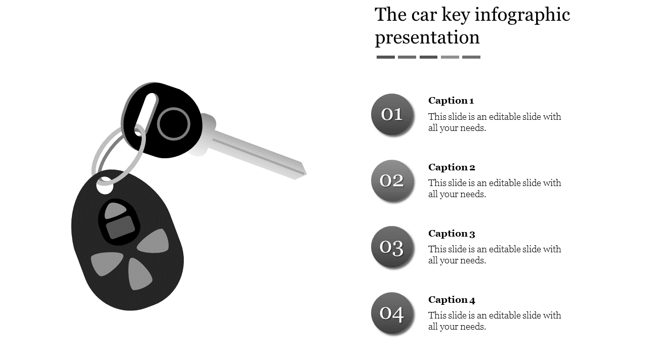 Our Predesigned Infographic Presentation In Key Model