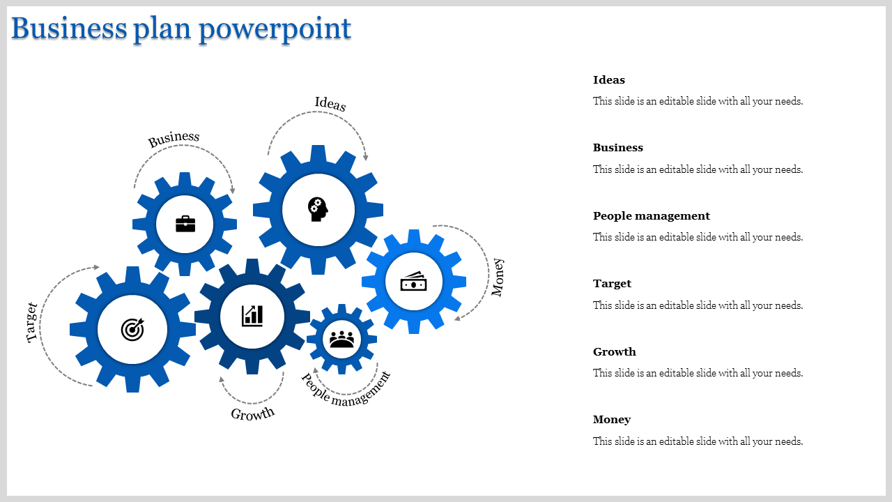 free business powerpoint templates gears