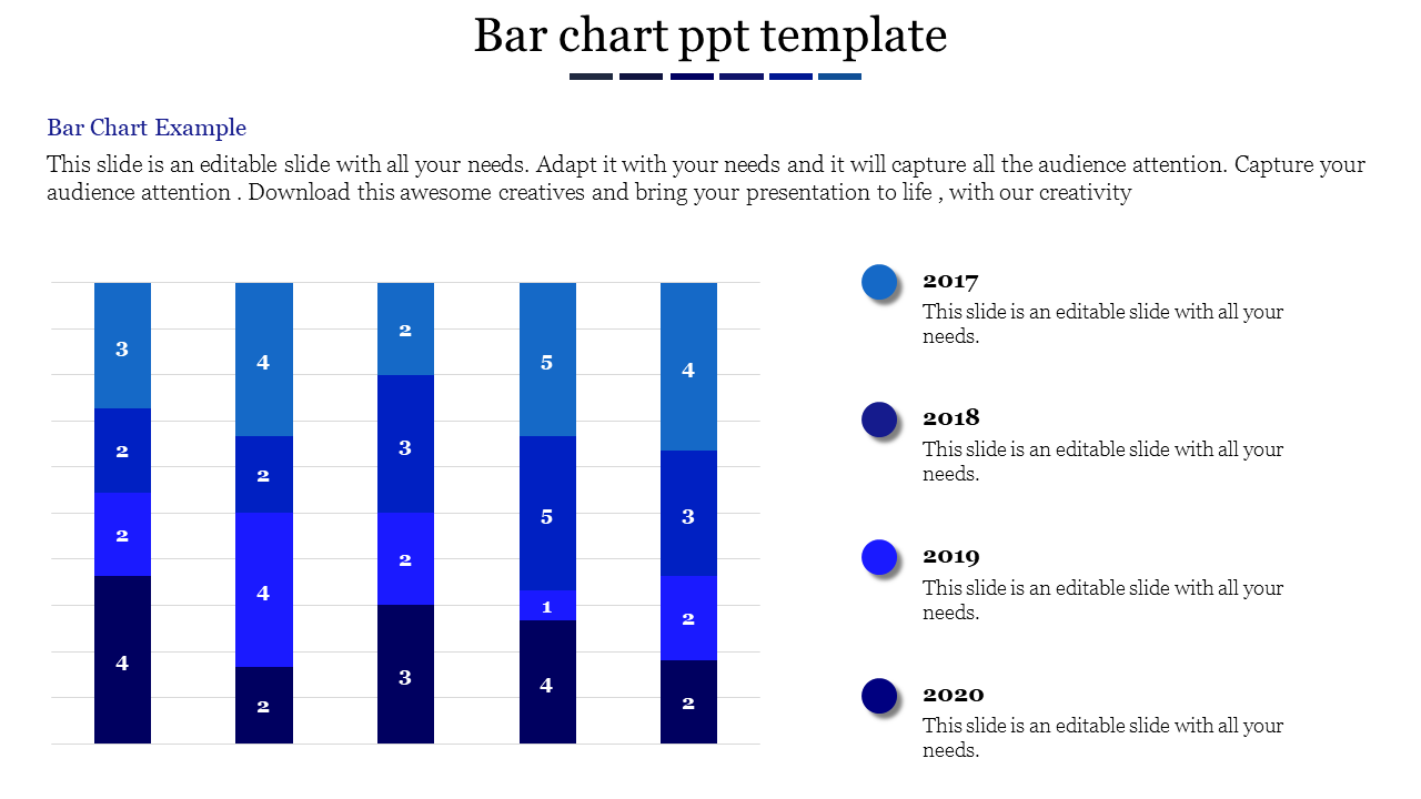 Bar Chart PPT Template for Detailed Data Visualization