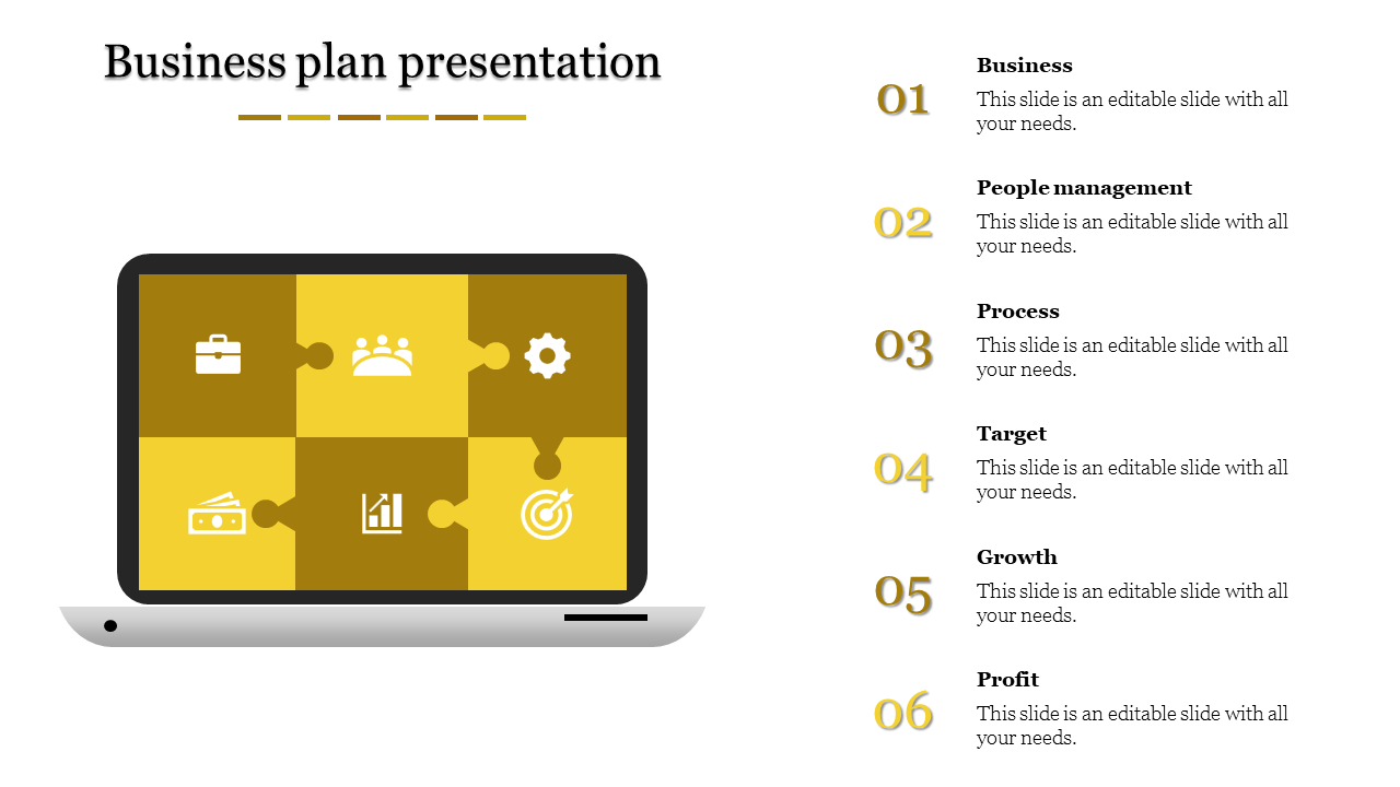 Affordable Business Plan Presentation With Television Model