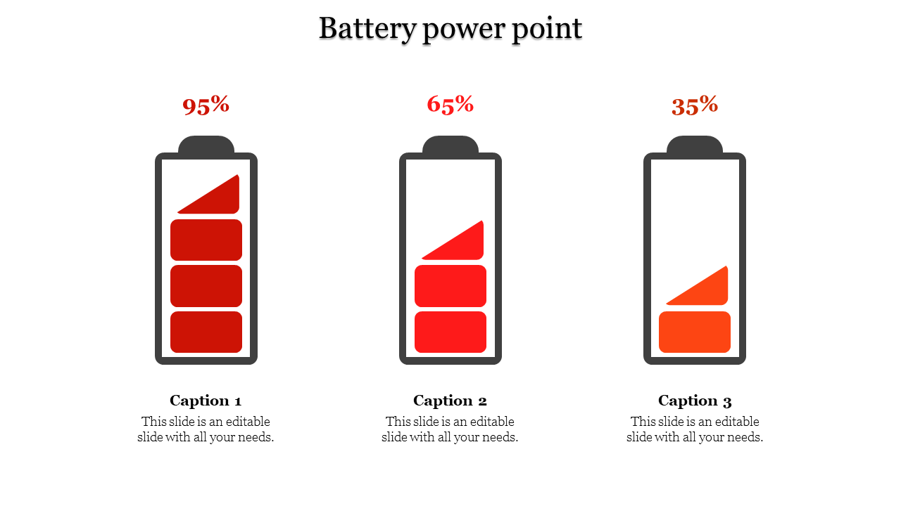 Get Battery PowerPoint Presentation Template-Three Node