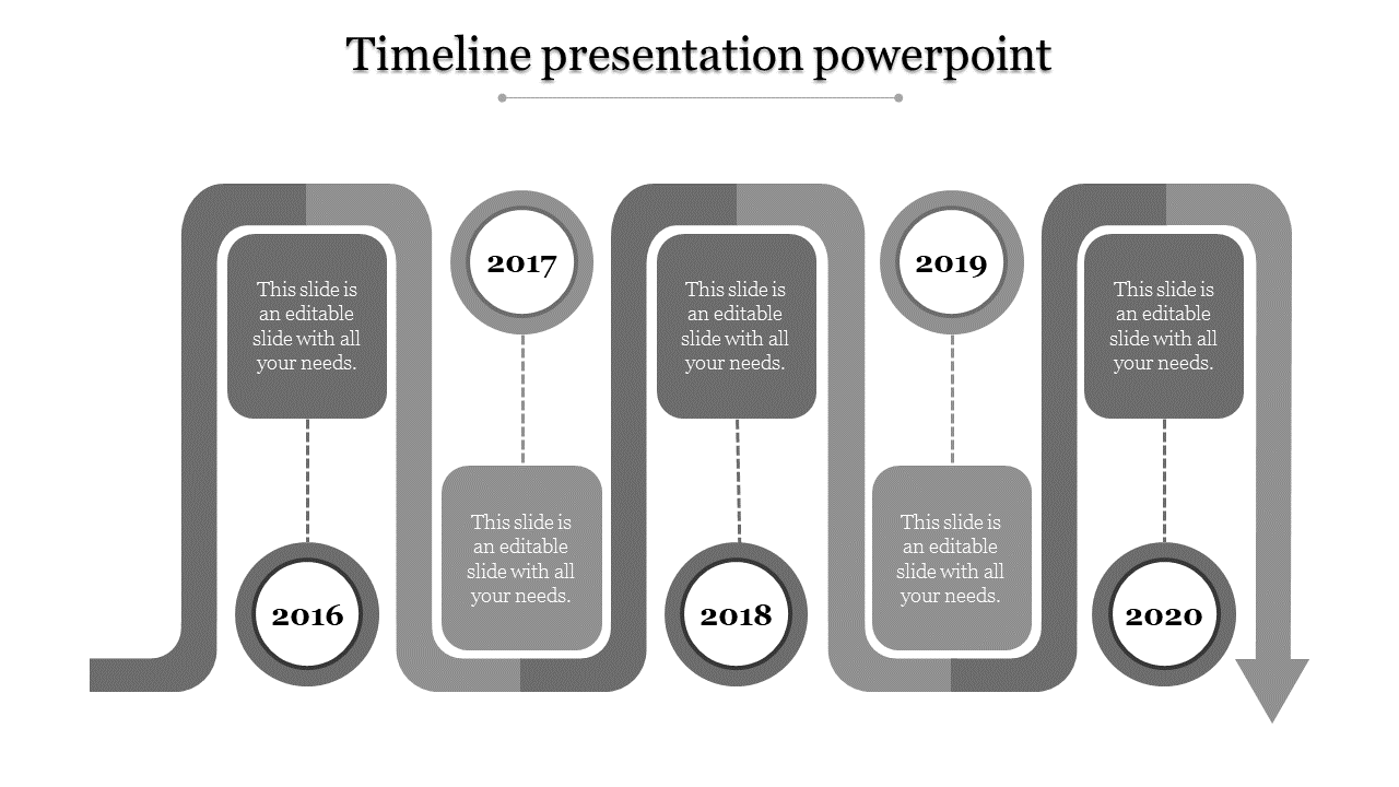 Editable Timeline PowerPoint Presentation  Template-Five Node