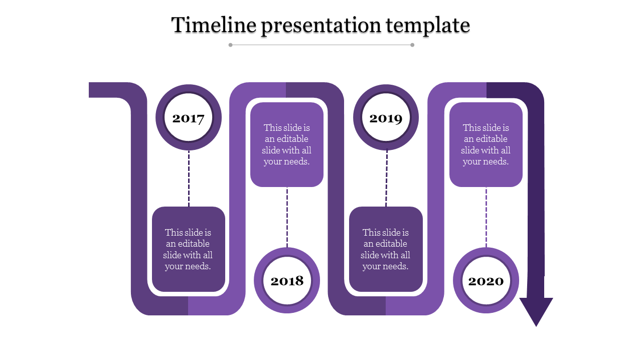 Versatile Timeline PPT Template with Four Nodes Design