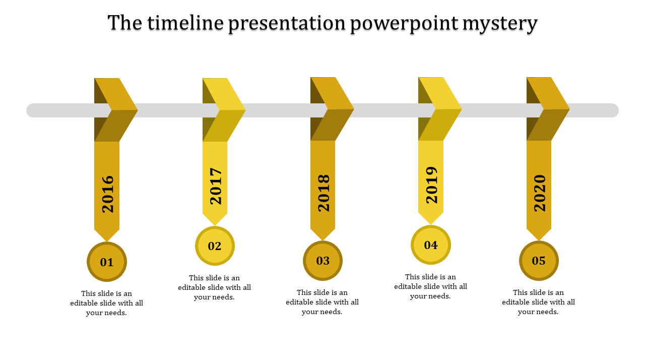 Timeline Design PPT for Strategic Planning with Five Nodes