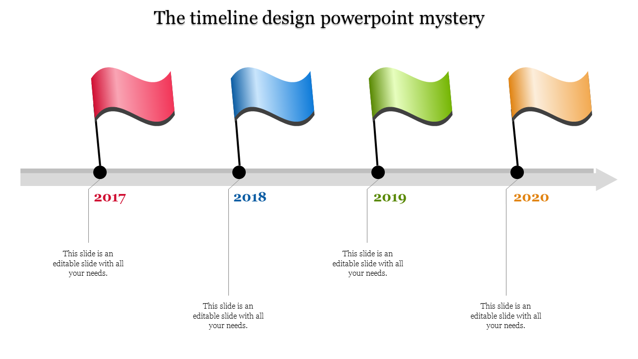 Multi-Color Flag Timeline PowerPoint Template and Google Slides