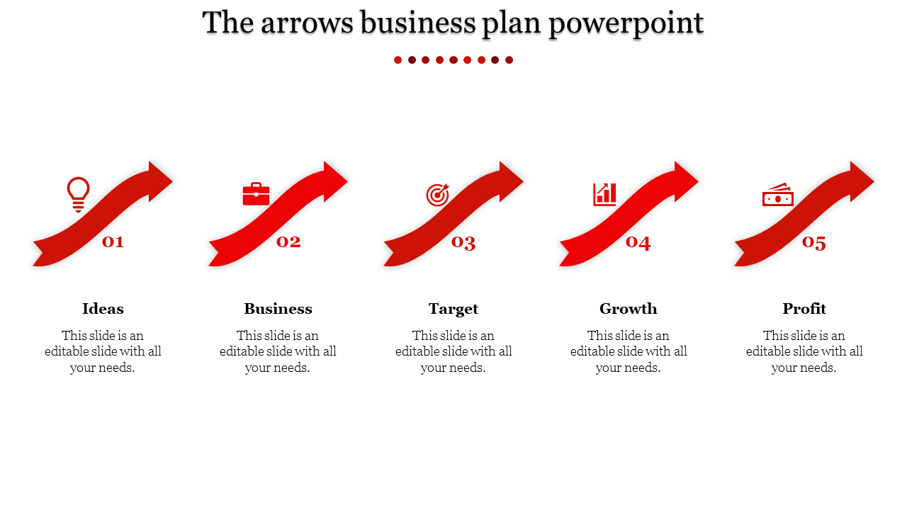 The Best Arrows Business Plan PowerPoint Presentation