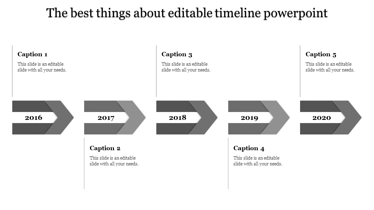 Grey Theme Narrow Timeline PPT Template and Google Slides