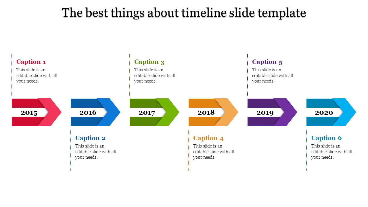 Editable Multicolor Timeline PowerPoint for Custom Projects