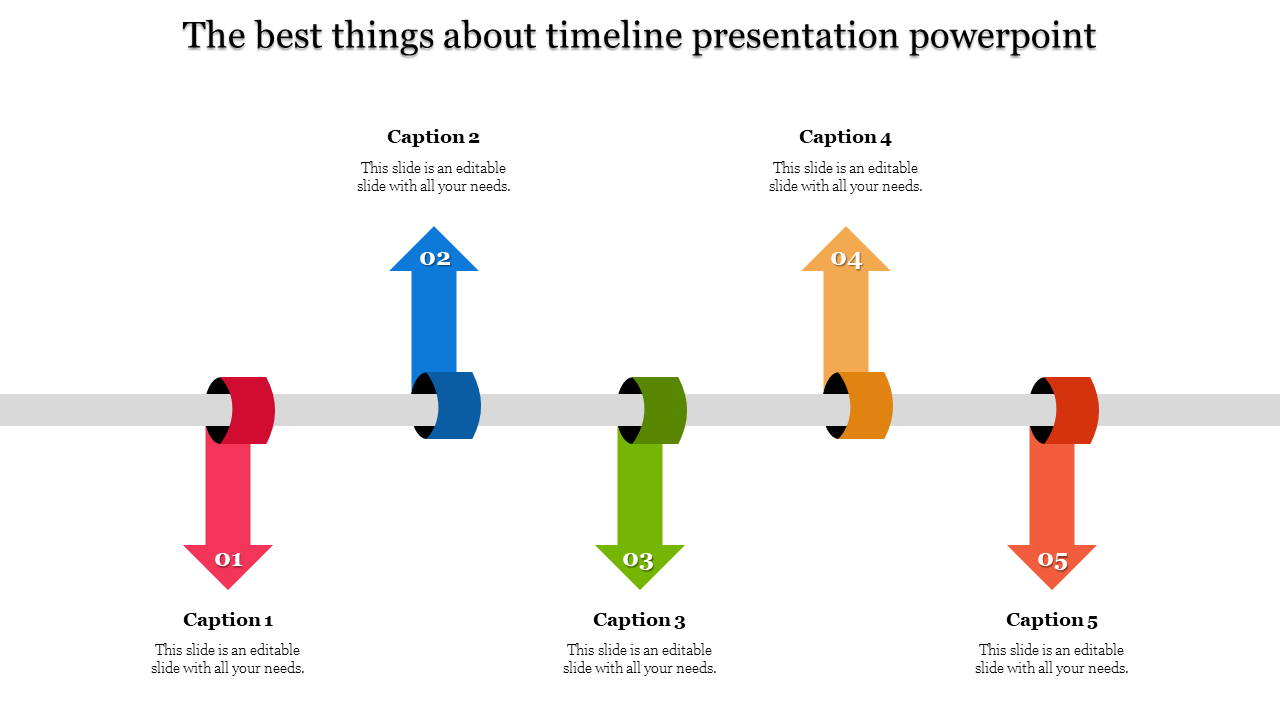 Timeline Design PowerPoint Template for Detailed Timelines