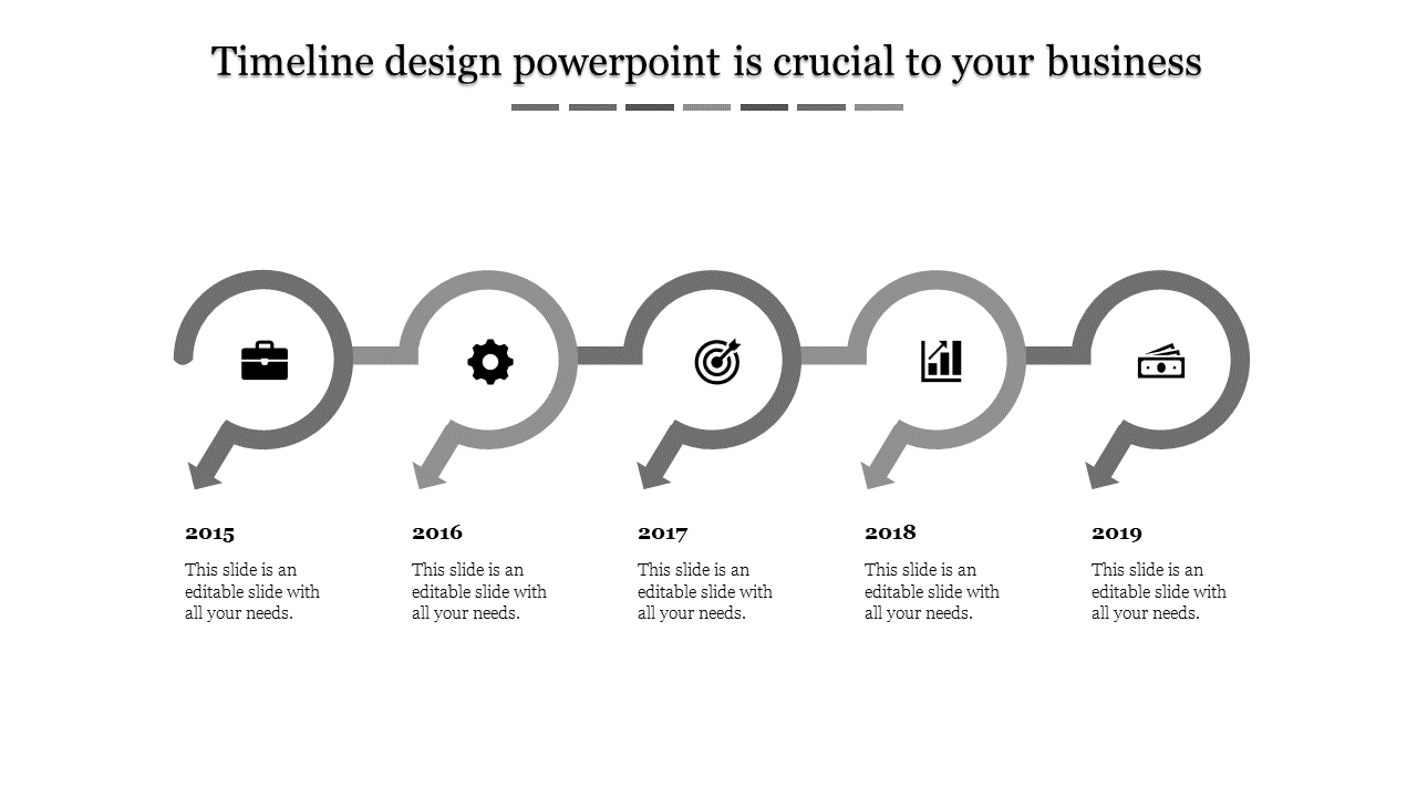 Semi-Circle Curve Timeline PPT Template and Google Slides