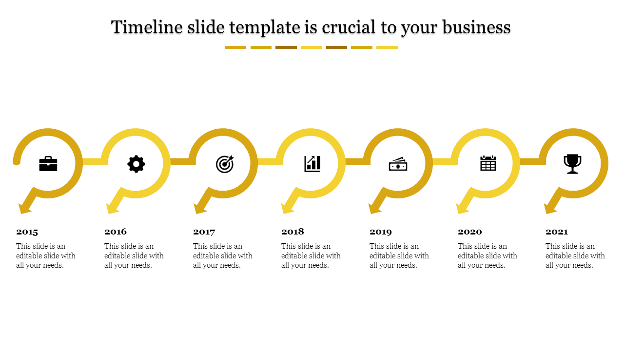 Seven Semi Circles Timeline PPT Template and Google Slides