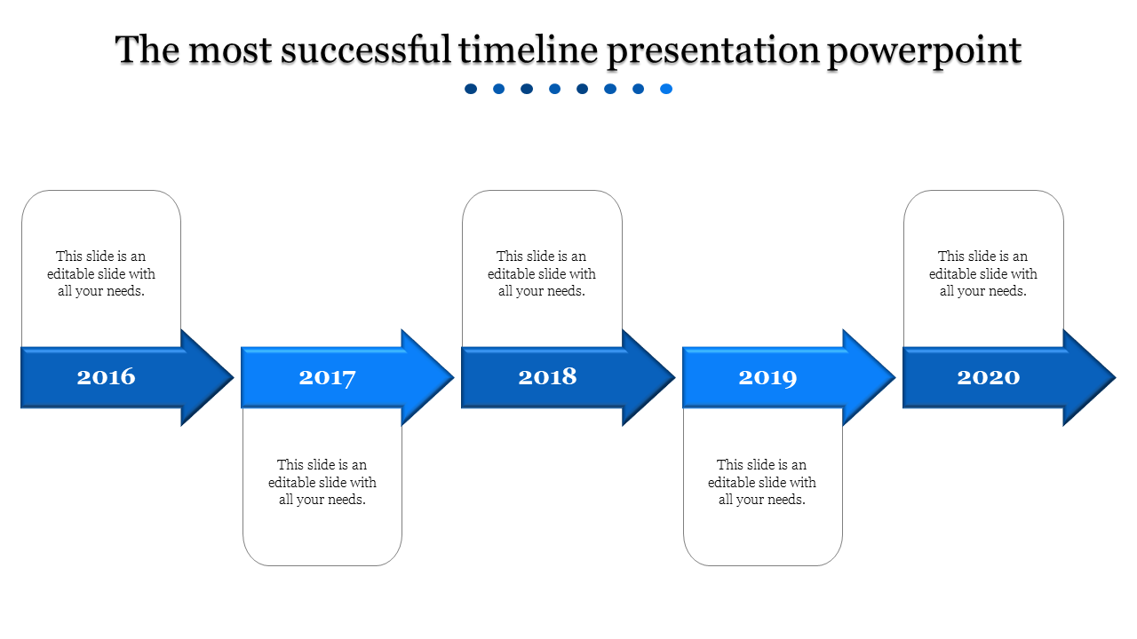 Blue Arrows Timeline PowerPoint Template and Google Slide