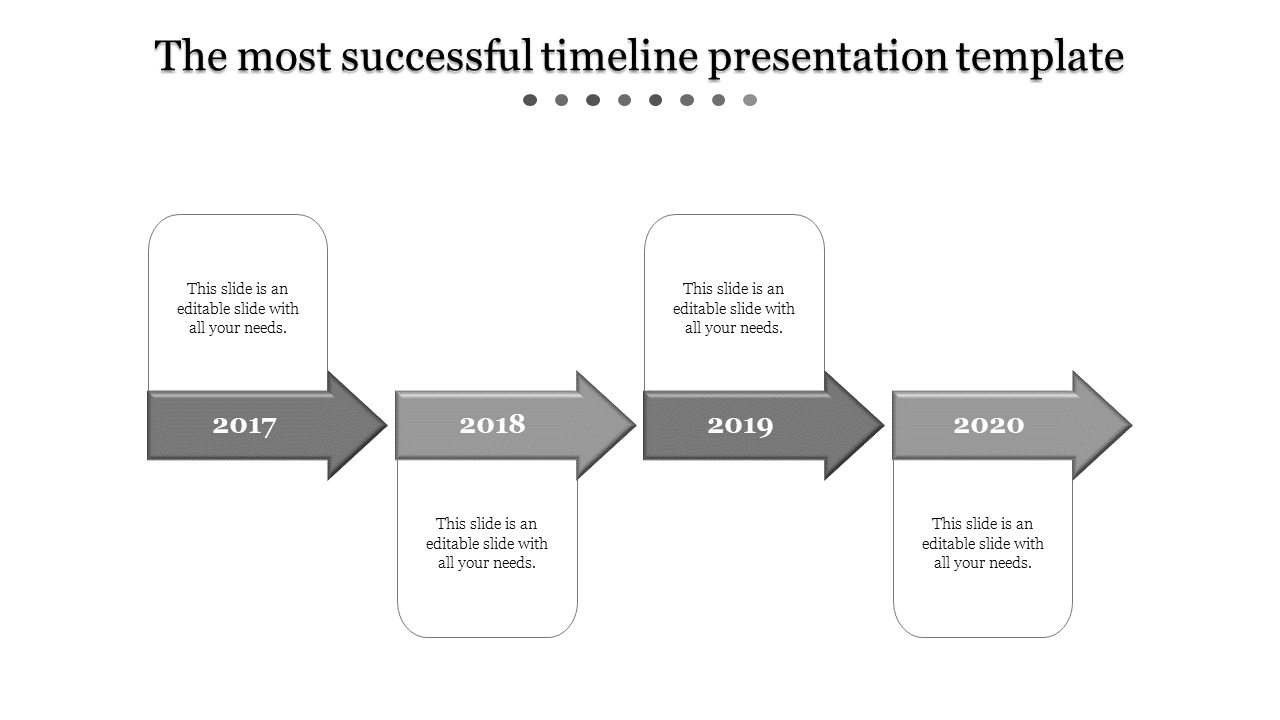 Grey Toned Arrow Timeline PowerPoint Template & Google Slides