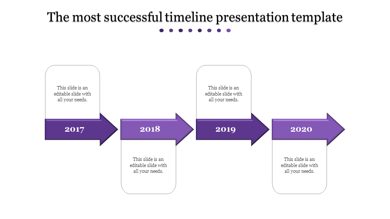 Purple Arrows Timeline PPT Template and Google Slides Theme