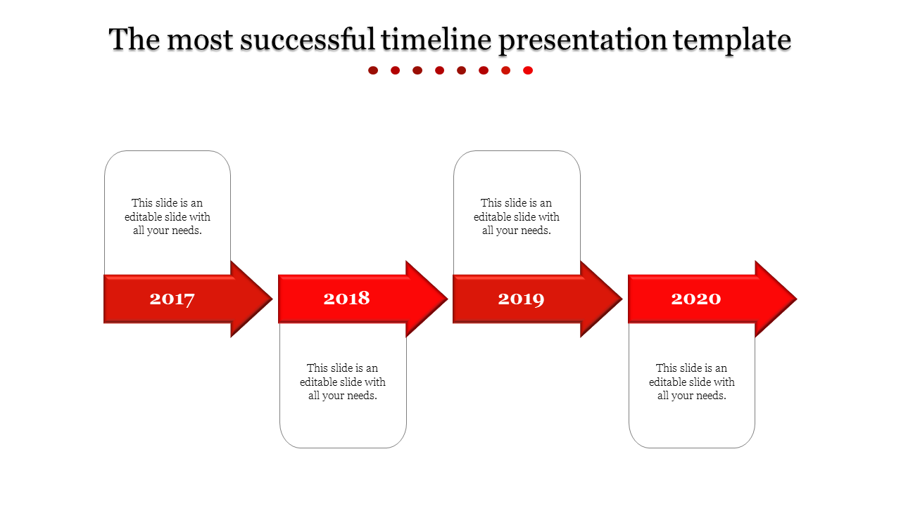 Red Arrow Design Timeline PowerPoint Template & Google Slides