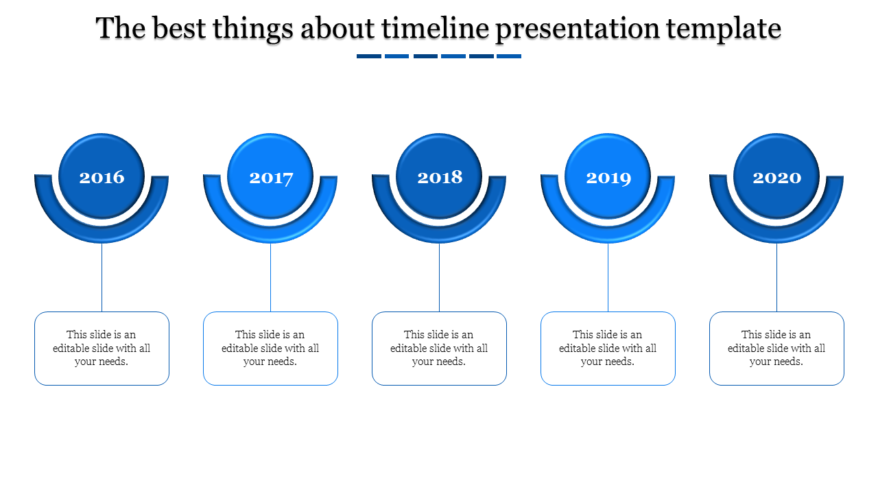 Elegant Timeline Presentation Template With Five Node