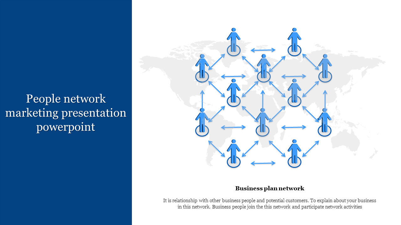 Network marketing, depicting a printer connected to three client computers, with placeholder text areas.