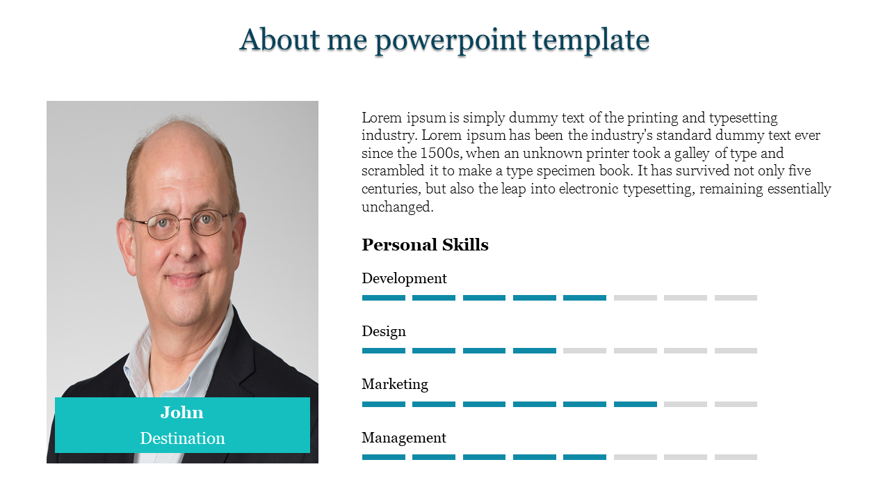 About Me PowerPoint Template for Personal Branding