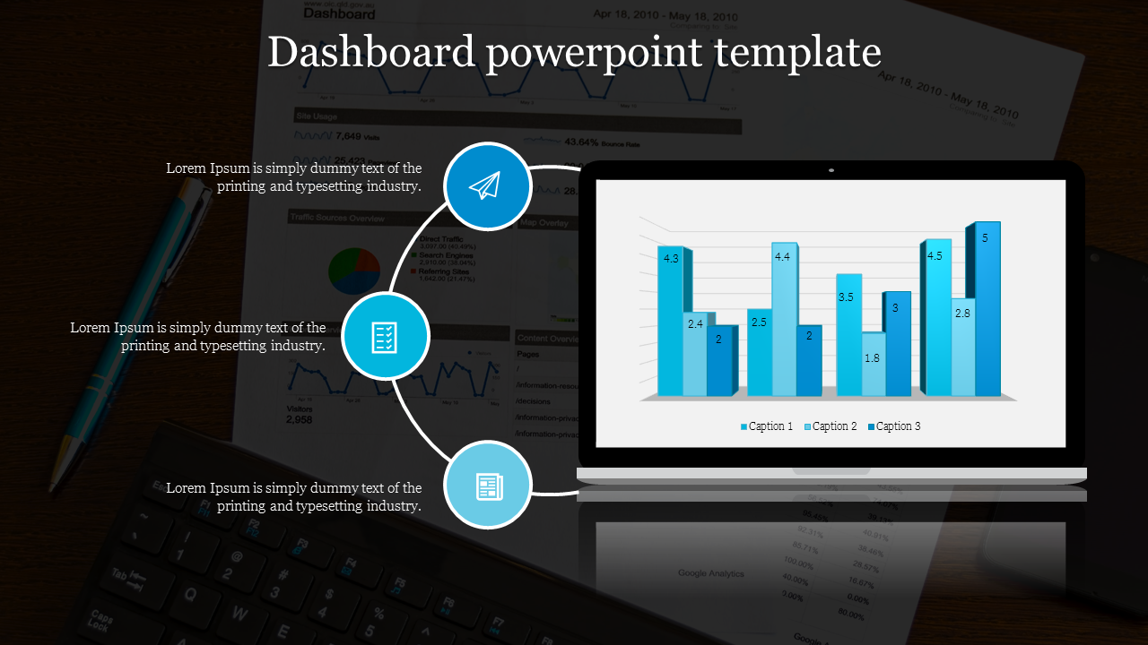 Dashboard PowerPoint Template for Business Monitoring