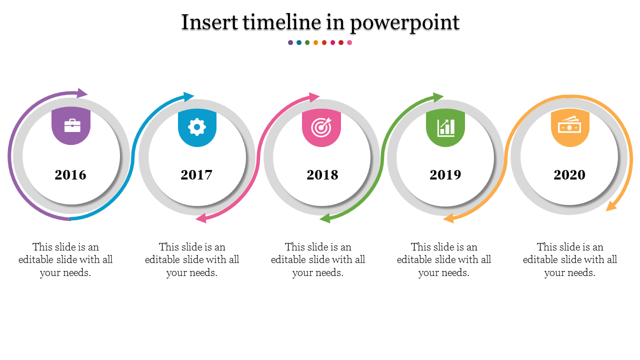 Editable Insert Timeline In PowerPoint Template 