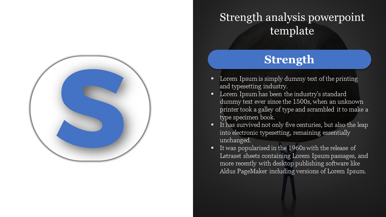 Strength Analysis PowerPoint Template for Evaluations