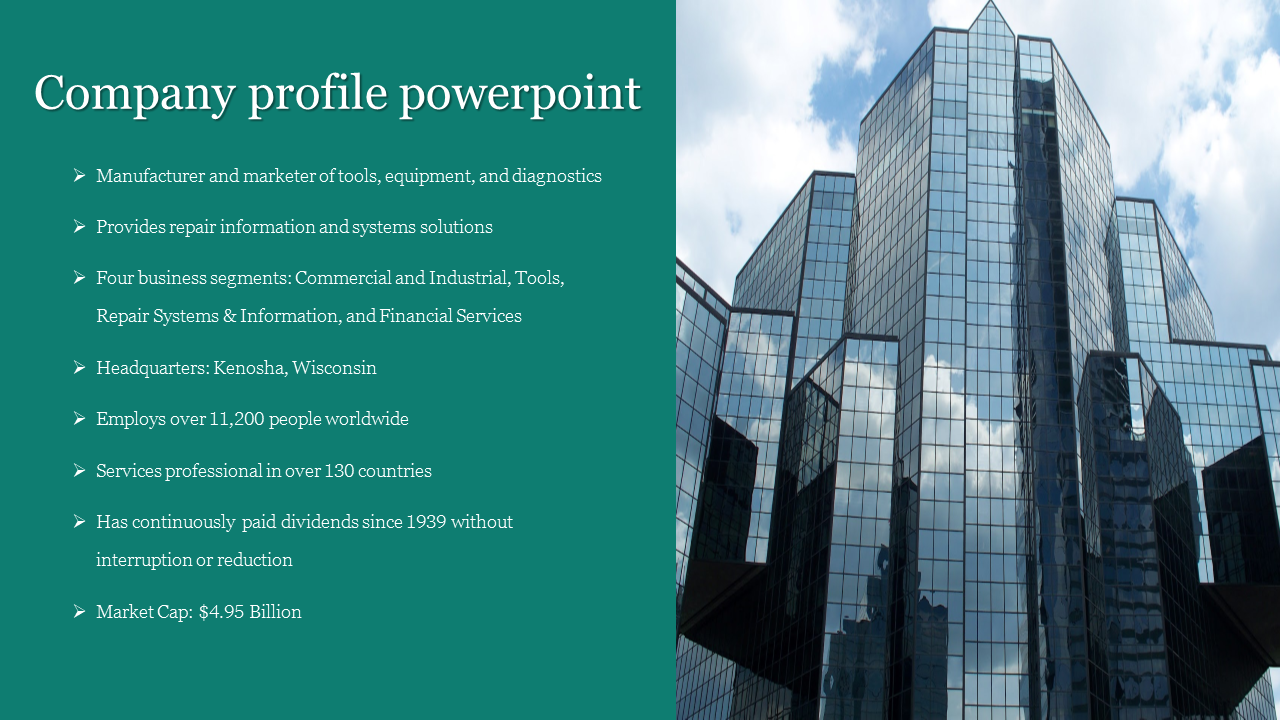 Company Profile PowerPoint Template for Detailed Insights