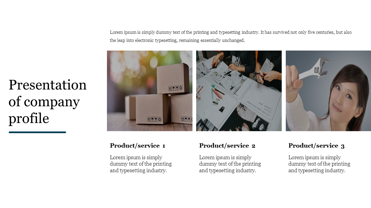 Company Profile Presentation Template and Google Slides