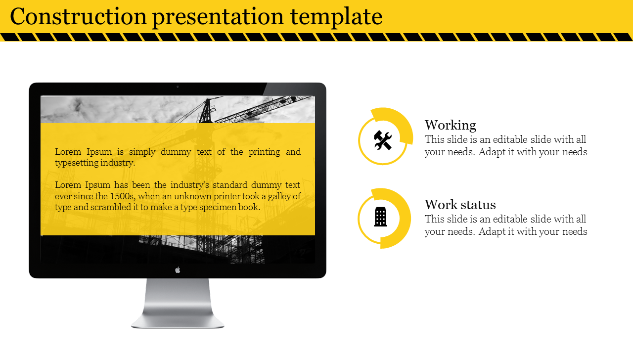 Modern Construction PowerPoint Template and Google Slides