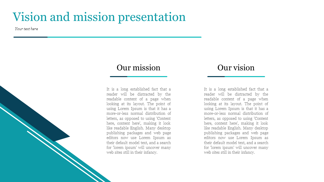 Simple Vision And Mission PPT Template And Google Slides