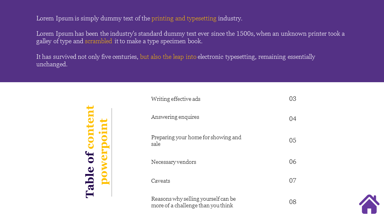 Creative Table Of Content PowerPoint Template Designs