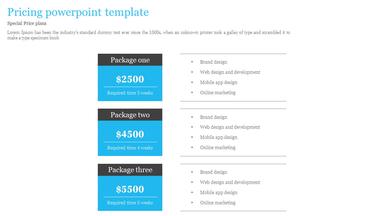 Pricing PowerPoint Template for Clear Cost Breakdown