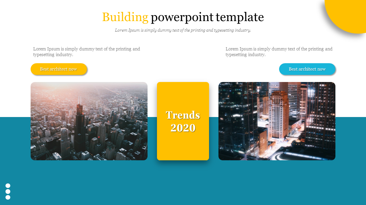 A Two Node Building PowerPoint Template Slides