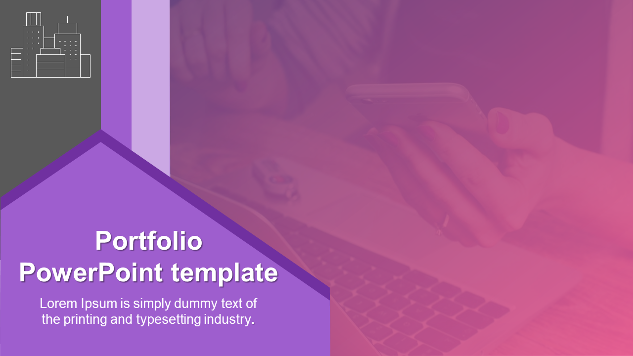 Attractive Portfolio PowerPoint Template for Presentation