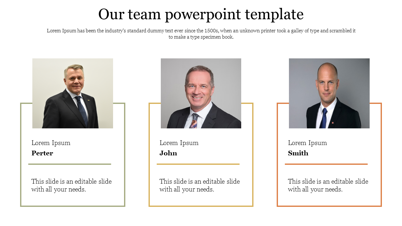 Stunning Our Team PowerPoint Presentation Template Designs